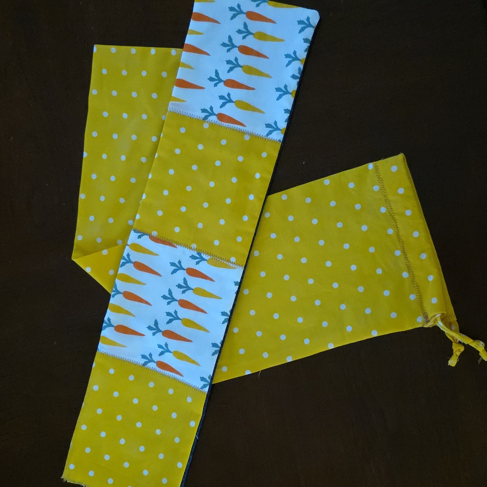 Upcycled Heat Pad Wrap Bag Sleeve Carrots Yellow Dots Scented You Pick Microwave